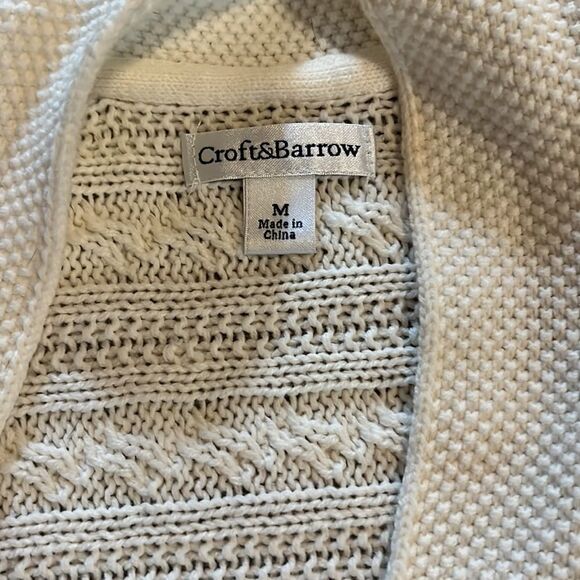Croft & Barrow | cream cable knot open cardigan - Picture 5 of 5